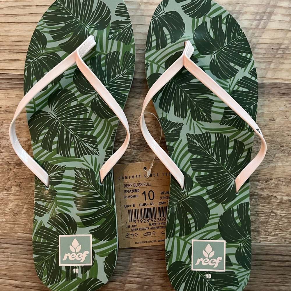 Brand New Reef Bliss-Full Flip Flops, Size 10